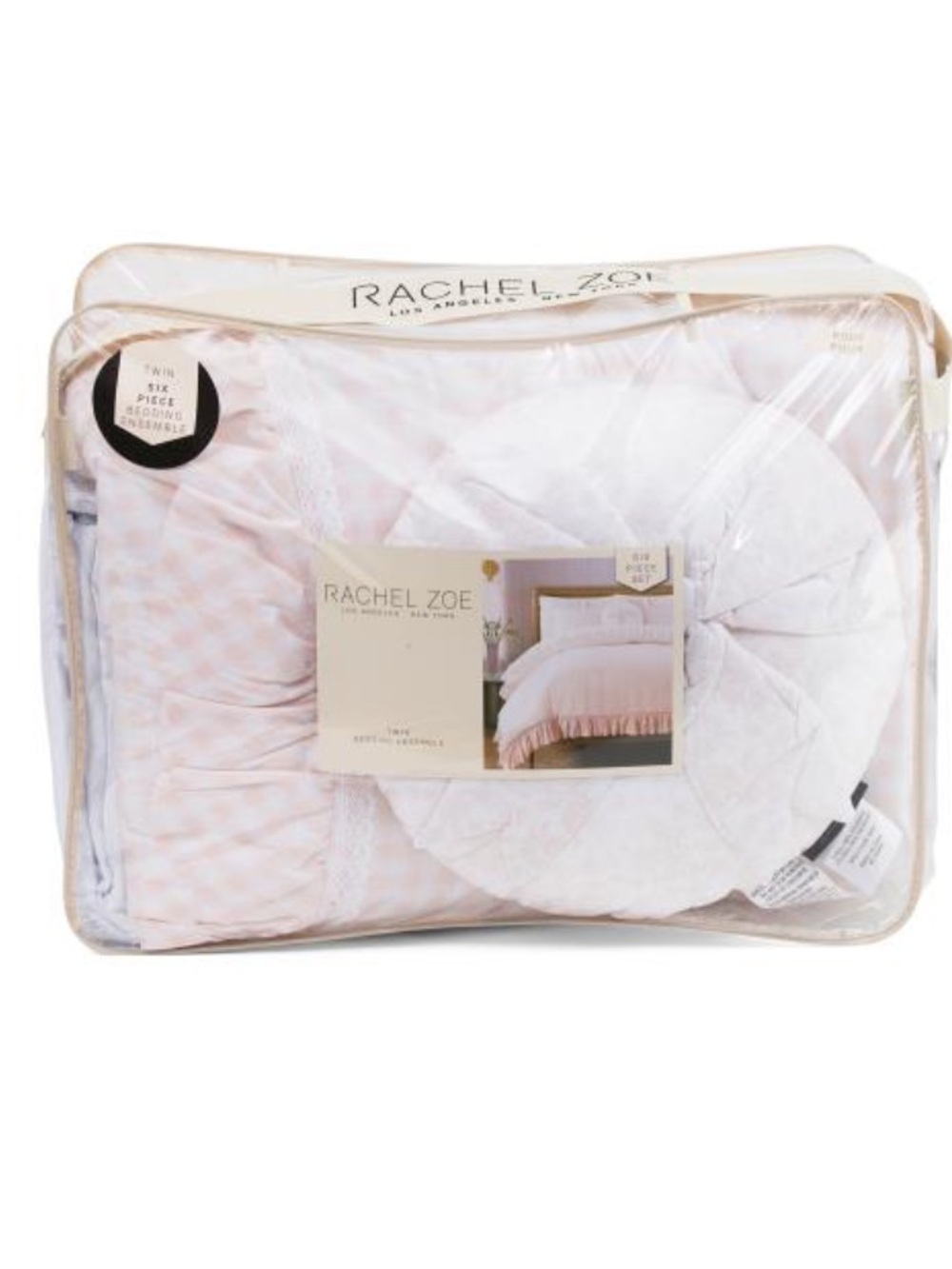 Rachel Zoe Pink Ruffle Gingham Comforter Set